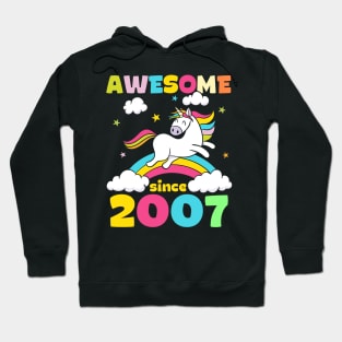 Cute Awesome Unicorn Since 2007 Funny Gift Hoodie